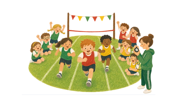 Sportfest auf dem Sportplatz in Deuten